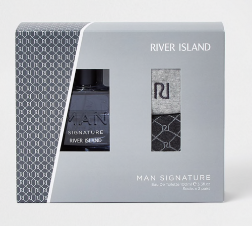 River Island Man Signature 100ml Eau De Toilette Gift Set with socks